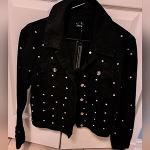 Bebe black denim jacket with stones 🖤